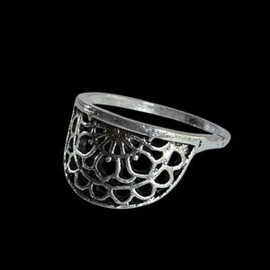 SILVER FILAGREE NEW SIZE 6 LADIES CASUAL TO DRESS TO IMPRESS STATEMENT RING
